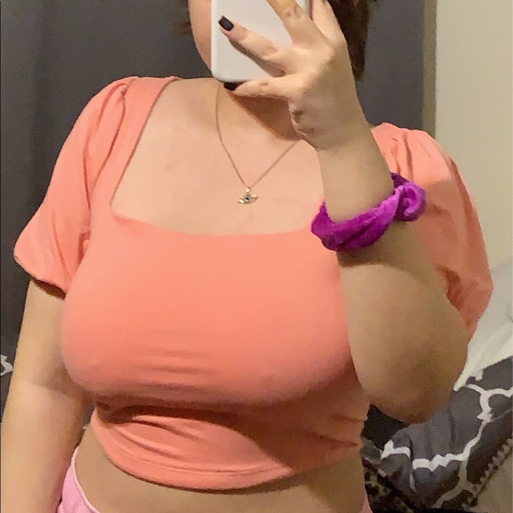 fashionnova coral square neck top